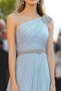 Load image into Gallery viewer, Sky Blue One Shoulder Chiffon Beaded A Line Red Carpet Dress