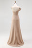 Load image into Gallery viewer, Light Khaki Sheath One Shoulder Ruched Gala Dress