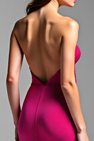 Load image into Gallery viewer, Fuchsia Cut Out Strapless Backless Long Prom Dress