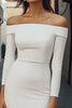 Load image into Gallery viewer, White Sheath Off the Shoulder Satin Mini Graduation Dress