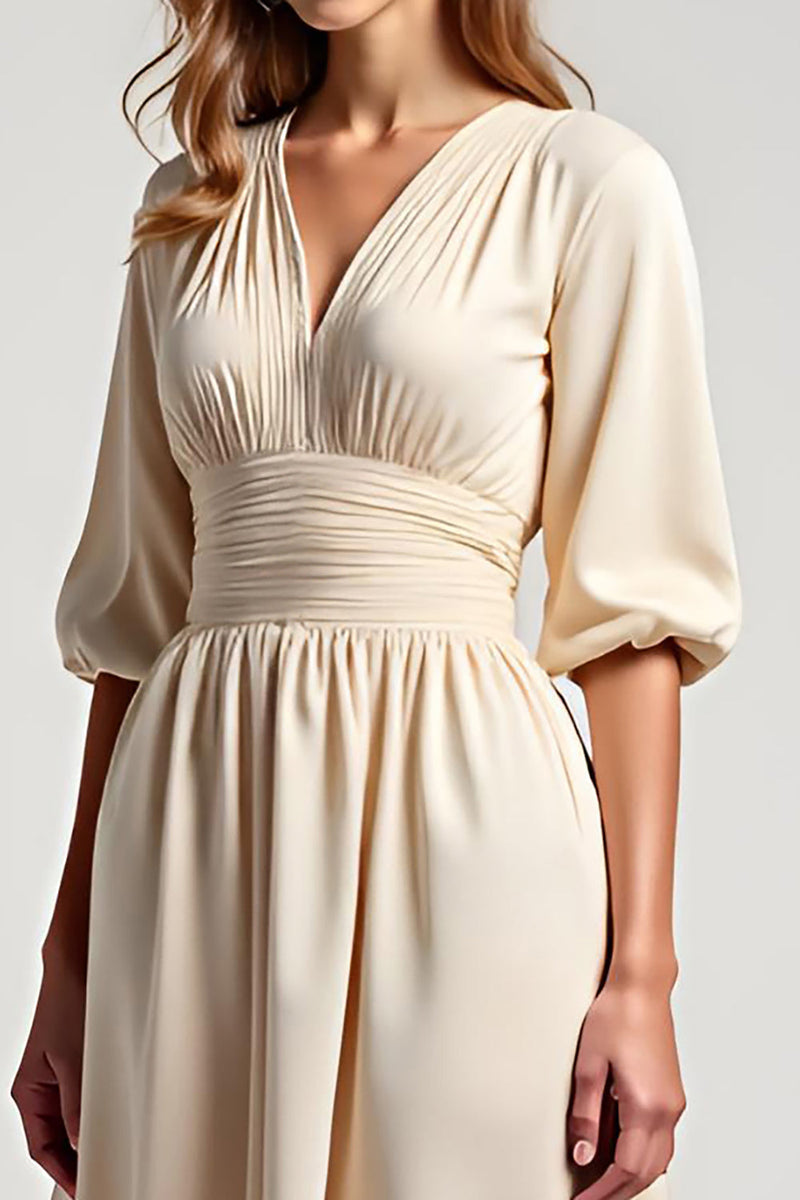 Load image into Gallery viewer, Chiffon Champagne A Line Long Mother of the Bride Dress