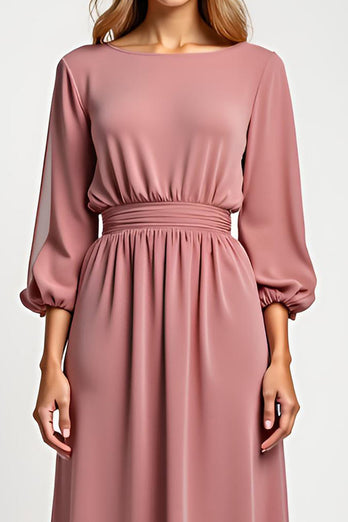 Blush A Line Round Neck Long Mother of the Bride Dress