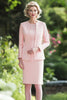 Load image into Gallery viewer, Pink Scoop Sheath 2-Piece Mother of the Bride Dress