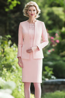 Load image into Gallery viewer, Pink Scoop Sheath 2-Piece Mother of the Bride Dress