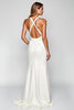 Load image into Gallery viewer, White Halter Sheath Satin Long Engagement  Dress