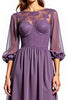 Load image into Gallery viewer, Plum Chiffon High Low Mother of the Bride Dress with Long Sleeves