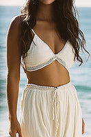 Load image into Gallery viewer, Boho 2-Piece White Sheath Deep V-Neck Engagement Dress