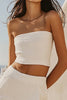 Load image into Gallery viewer, Strapless White 2-Piece Mini Graduation Dress