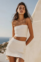 Load image into Gallery viewer, Strapless White 2-Piece Mini Graduation Dress