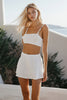 Load image into Gallery viewer, 2-Piece Spaghetti Straps White A Line Micro Graduation Dress