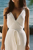 Load image into Gallery viewer, White Sheath V-Neck Floor Length Engagement Dress