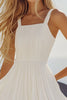 Load image into Gallery viewer, White Square Neck Pleated Mini Graduation Dress