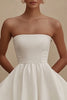 Load image into Gallery viewer, White Strapless A Line Mini Graduation Dress