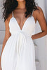 Load image into Gallery viewer, White V-Neck A Line Spaghetti Straps Long Graduation Dress