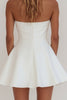 Load image into Gallery viewer, White A Line Strapless Mini Graduation Dress