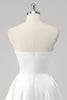 Load image into Gallery viewer, White A Line Strapless Mini Graduation Dress