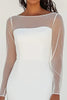 Load image into Gallery viewer, White Boat Neck Sheath Chiffon Long Engagement Dress