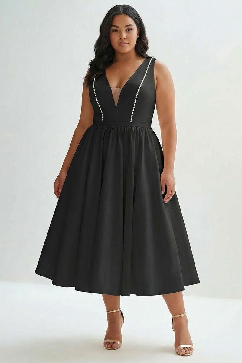 Load image into Gallery viewer, A Line White V-Neck Long Satin Graduation Dress with Beading