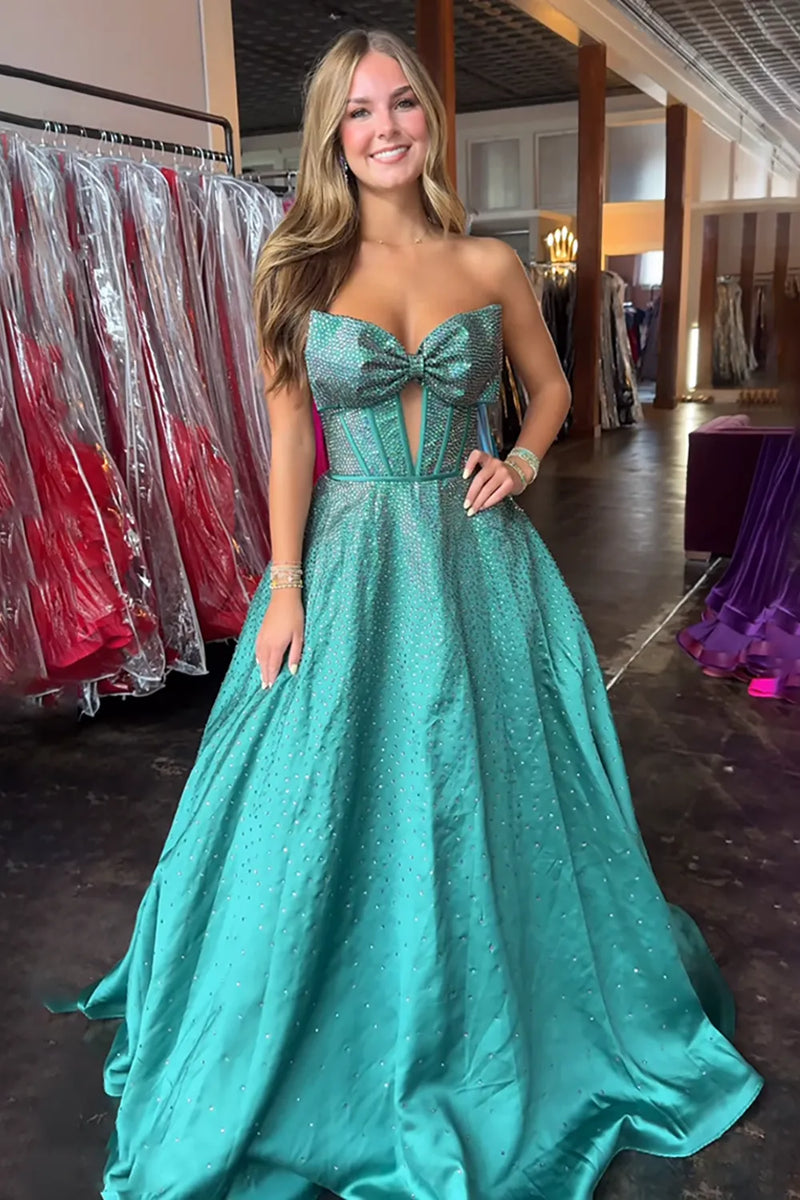 Load image into Gallery viewer, Princess Sparkly White Ball Gown Long Prom Dress with Beadings