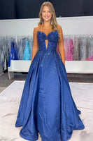 Load image into Gallery viewer, Princess Sparkly White Ball Gown Long Prom Dress with Beadings