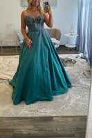 Load image into Gallery viewer, Princess Sparkly Black Beaded Ball Gown Long Prom Dress