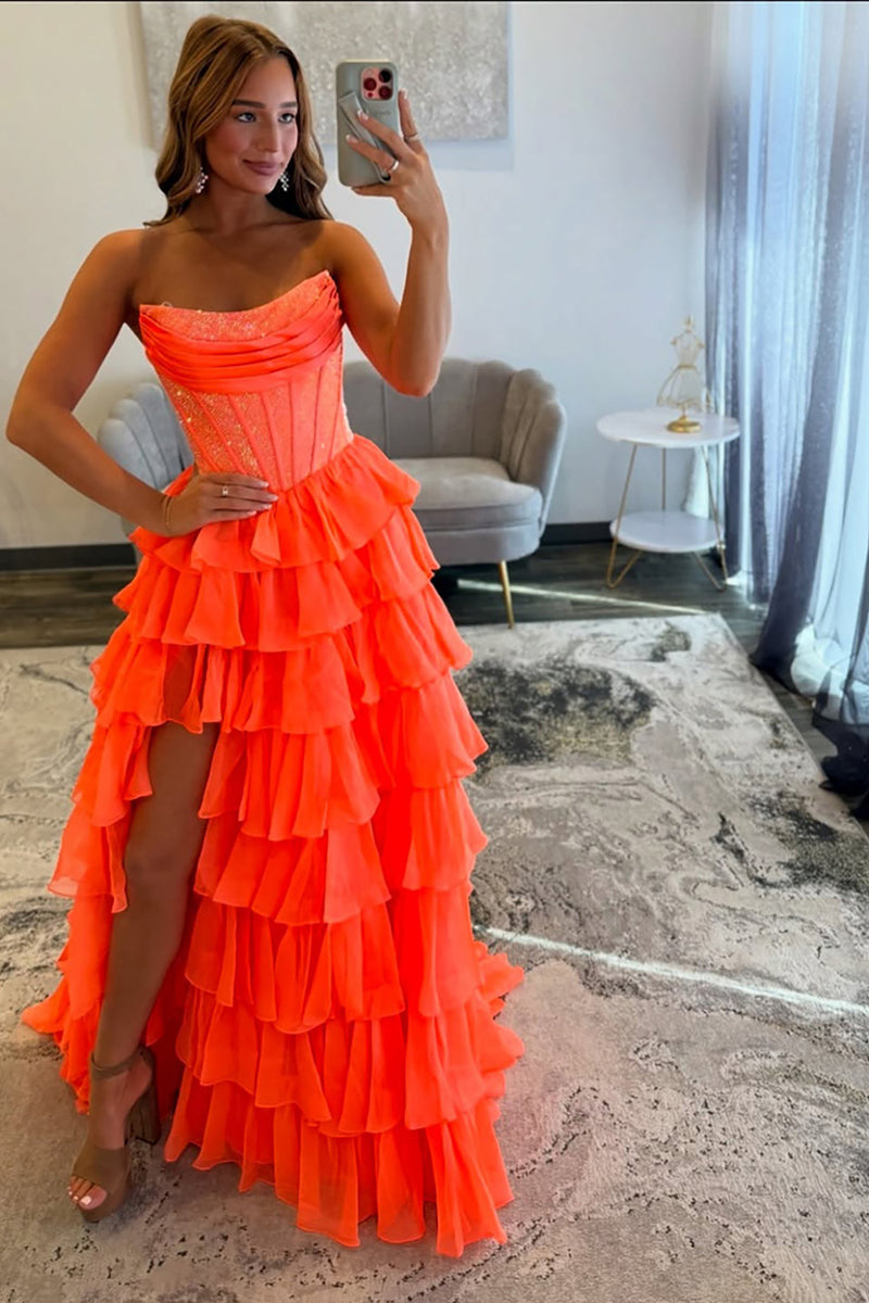 Load image into Gallery viewer, Light Blue Chiffon Tired A Line Long Corset Prom Dress