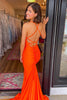 Load image into Gallery viewer, Light Blue Satin Mermaid Long Prom Dress with Keyhole