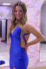 Load image into Gallery viewer, Royal Blue Satin Mermaid Long Prom Dress with Slit