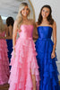 Load image into Gallery viewer, Princess Pink Chiffon A Line Long Prom Dress with Ruffles