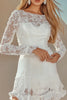 Load image into Gallery viewer, A Line White Lace Boat Neck Mini Graduation Dress