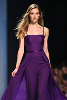 Load image into Gallery viewer, Spaghetti Straps Dark Purple Long Gala Jumpsuit