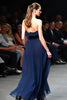 Load image into Gallery viewer, Sparkly Navy Strapless A Line Long Gala Dress with Ruffles