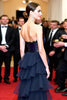 Load image into Gallery viewer, Navy A Line Tiered Strapless Long Gala Dress
