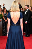 Load image into Gallery viewer, Ruched A Line Navy Satin Long Gala Dress with Short Sleeves