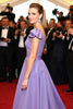 Load image into Gallery viewer, A Line Purple Ruched Satin Long Gala Dress with Cap Sleeves