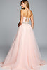 Load image into Gallery viewer, Light Pink A Line Strapless Long Prom Dress with Beading
