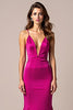 Load image into Gallery viewer, Fuchsia Sheath Spaghetti Straps Long Prom Dress