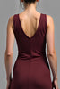Load image into Gallery viewer, Cabernet V-Neck Sheath Long Satin Formal Dress