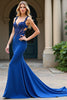 Load image into Gallery viewer, Royal Blue Mermaid Cut-Out Long Prom Dress with Lace