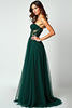 Load image into Gallery viewer, Dark Green A Line Strapless Long Prom Dress with Slit