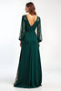Load image into Gallery viewer, V-Neck Pine Floral Long Sleeves Mother of the Bride Dress with Slit