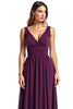 Load image into Gallery viewer, A Line Ruhced Purple Backless Long Mother of the Bride Dress