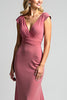 Load image into Gallery viewer, Desert Rose Mermaid V-Neck Long Ruched Mother of the Bride Dress