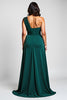 Load image into Gallery viewer, Dark Green A Line One Shoulder Backless Long Mother of the Bride Dress
