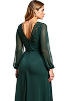 Load image into Gallery viewer, Pine A Line Long Sleeves Backless Mother of the Bride Dress with Lace