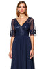 Load image into Gallery viewer, Navy A Line V-Neck Long Backless Mother of the Bride Dress with Sequins
