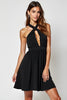 Load image into Gallery viewer, Black A Line Cross Straps Neckline Halter Short Graduation Dress