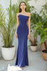 Load image into Gallery viewer, Blue Strapless Sheath Long Formal Dress
