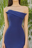 Load image into Gallery viewer, Blue Strapless Sheath Long Formal Dress