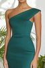 Load image into Gallery viewer, Dark Green Sheath One Shoulder Long Formal Dress